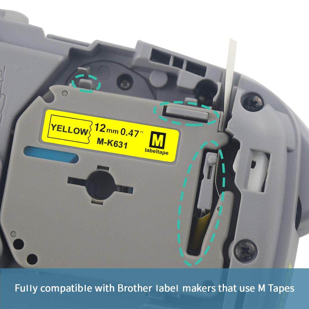 Lovely Pattern MK-231 Compatible brother M-K231 MK231 MK 231 black on white 12mm strong adhesive label tapes for PT-80 PT-70