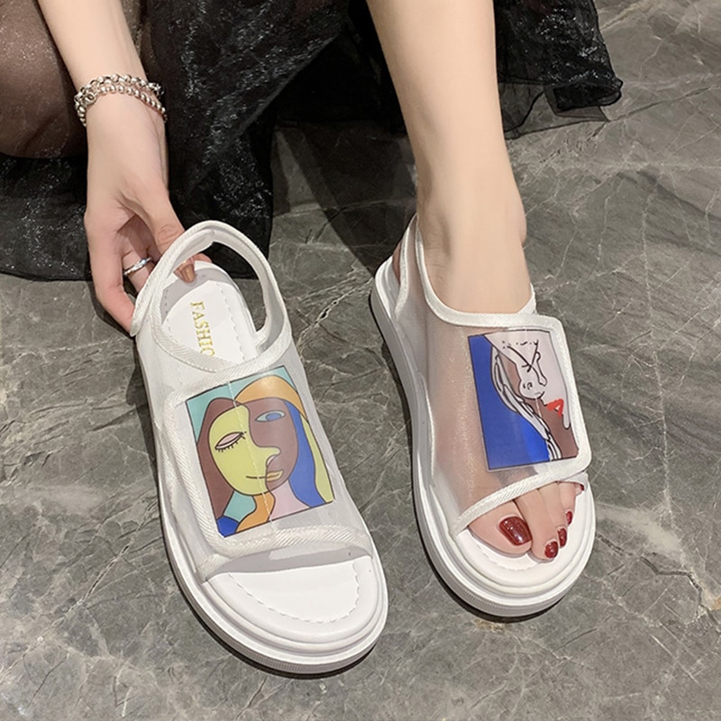 Dame sandaler damesko dame sommer kile komfortable sandaler dame slip-on flate sandaler dame sandalier  a772