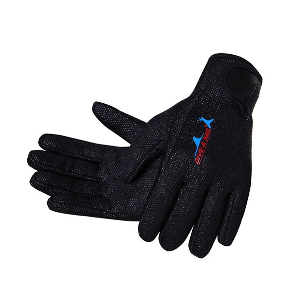 Buceo y navegación 1,5mm guantes de buceo antiarañazos de neopreno con cinta de Nylon para el invierno natación surf buceo en profundidad y superficie: black / S