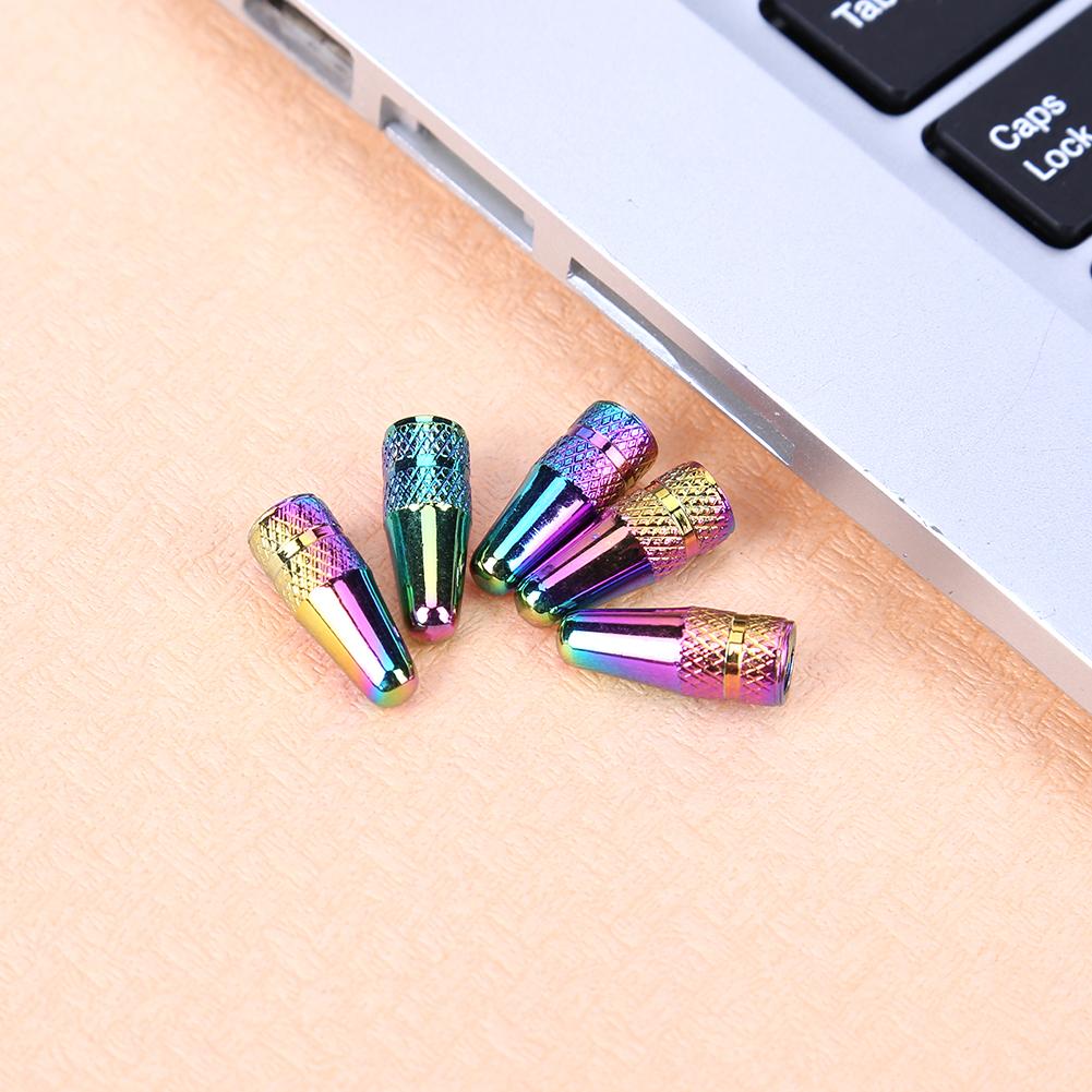 5Pcs Fiets Presta Ventiel Cap Aluminium Fiets Ventieldopje Regenboog Kleur Hoge Druk Spikes Ventiel Stofkap Voor mtb Bike