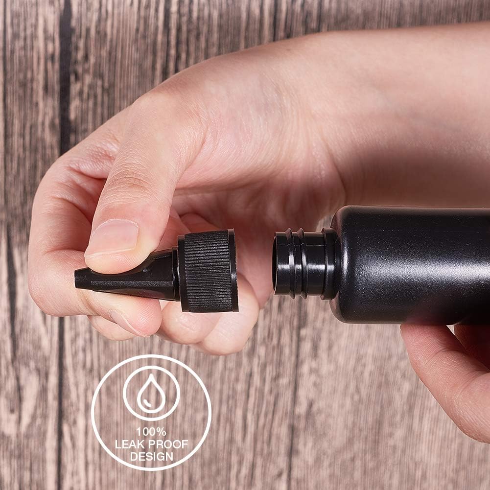 10 Stuks Lege Plastic Zachte Fles Zwarte Hdpe Cilinder Met Draai Puntige Top Lichtdichte Lijmflessen Voor Uv Hars, Lijm, Vloeistoffen