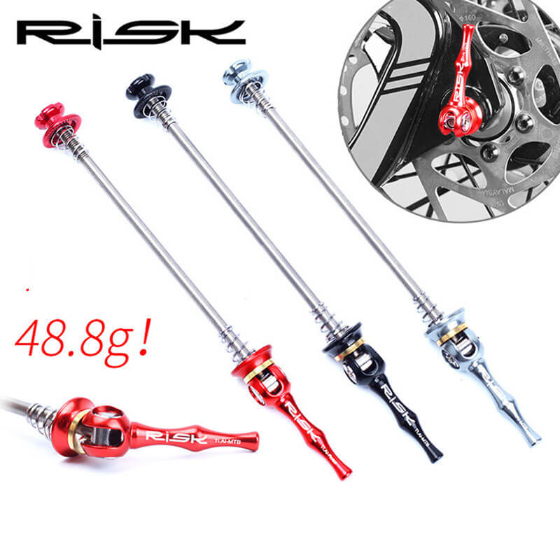 Riesgo de liberación rápida pinchos para bicicleta de aleación de titanio Anti robo QR pinchos para MTB Carretera ruedas de bicicleta de bloqueo de seguridad de piezas de ciclismo