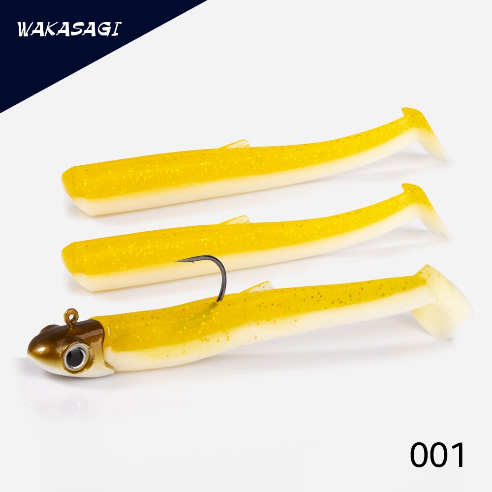 Hunthouse Official Store Fishing Soft Lure sinking 10g/15.3g/20.7g 100mm Jig Head Reflective Wobbler Crazy Eel for bass pike: 001 / 105mm jig head 15.5g