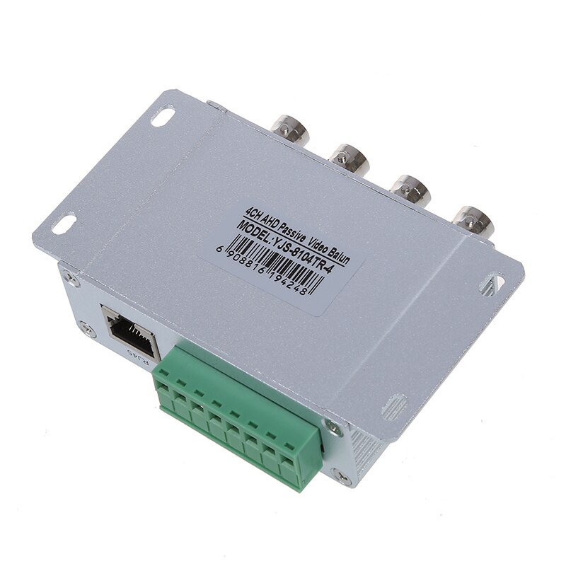 Silver 4 Channel Passive Video Balun Rohs Transmitter Receiver 4CH Balun Transceiver Adapter UTP Cat5 RJ45 Kaycube Security