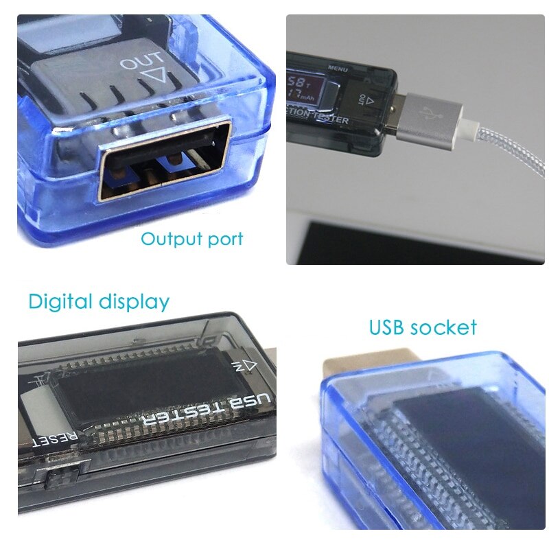 LCD USB Detector USB Volt Current Voltage Doctor Charger Capacity Tester Meter Voltmeter Ammeter Power Bank Plug