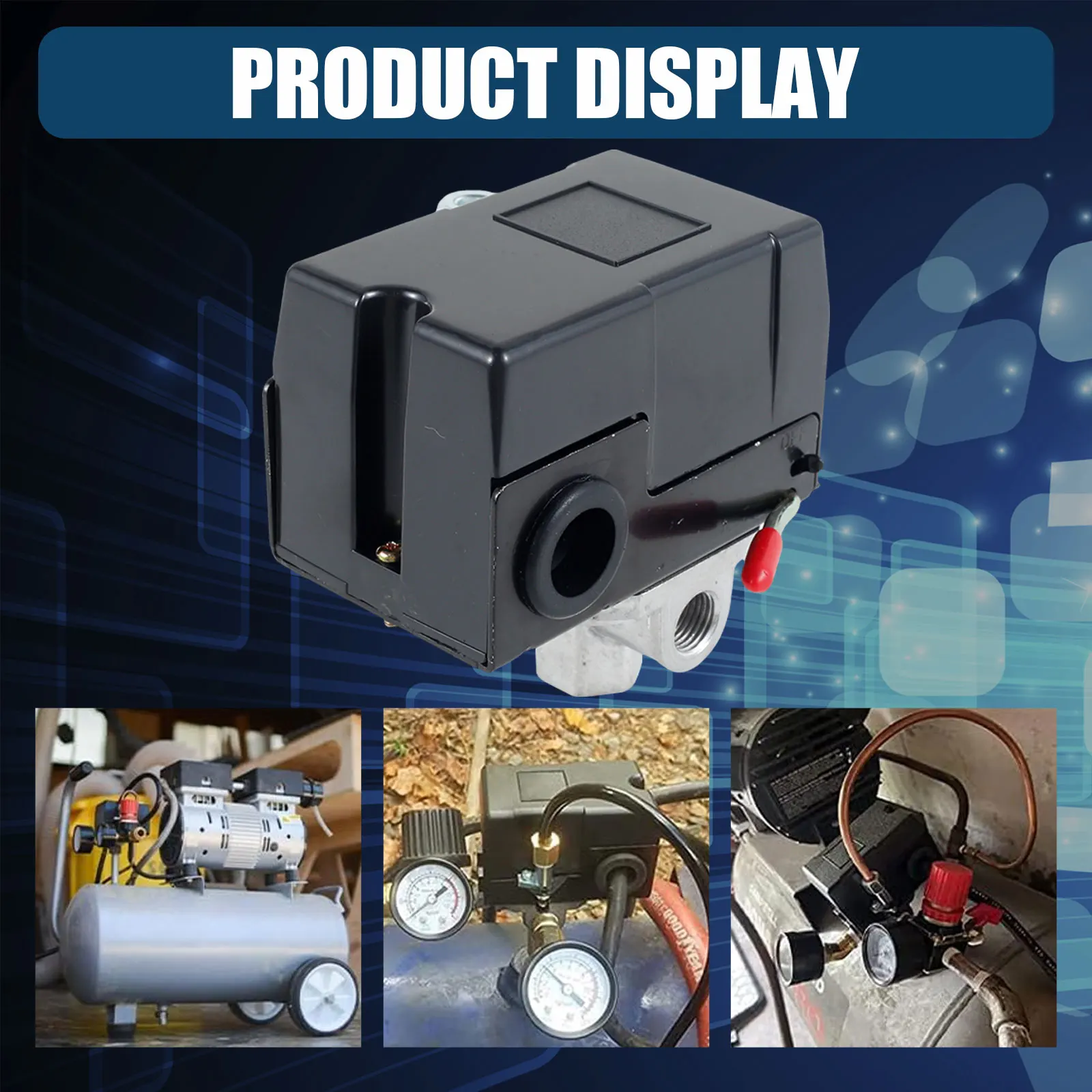 4 poorten 95-120 PSI luchtcompressor drukschakelaar 16-20A veilige luchtcompressor uitschakelaar luchtcompressor vervangende onderdelen