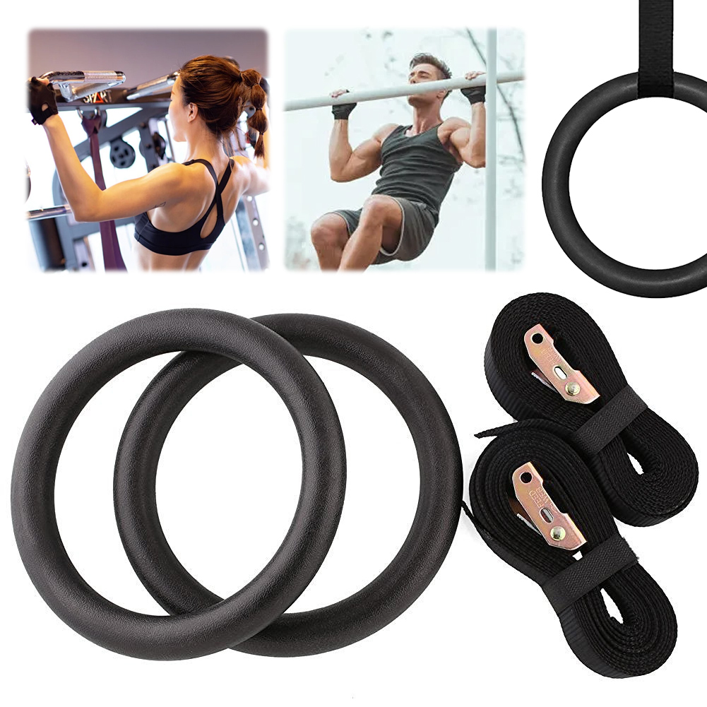 2 uds anillos de gimnasia anillos de dominadas anillos de gimnasio de Fitness de alta resistencia anillo de entrenamiento de dominadas con correa ajustable para entrenamiento de cuerpo completo