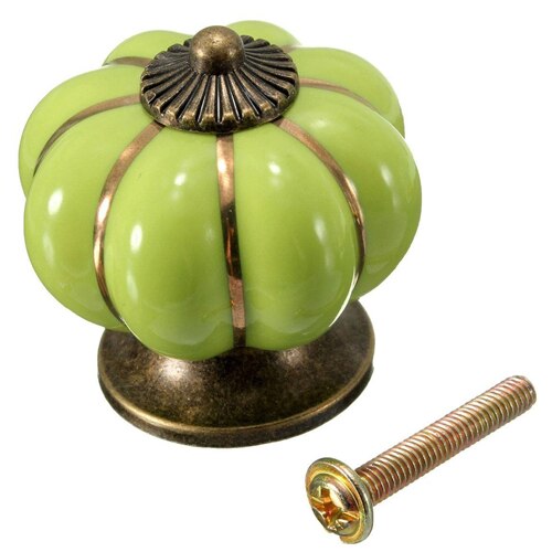 Kürbis Keramik Tür knöpfe/Griffe/Zieht Für Küche Schränke, Schränke, Schrank, Schublade, Kommode, kinderzimmer Tür Dekor etc: Apfel Grün