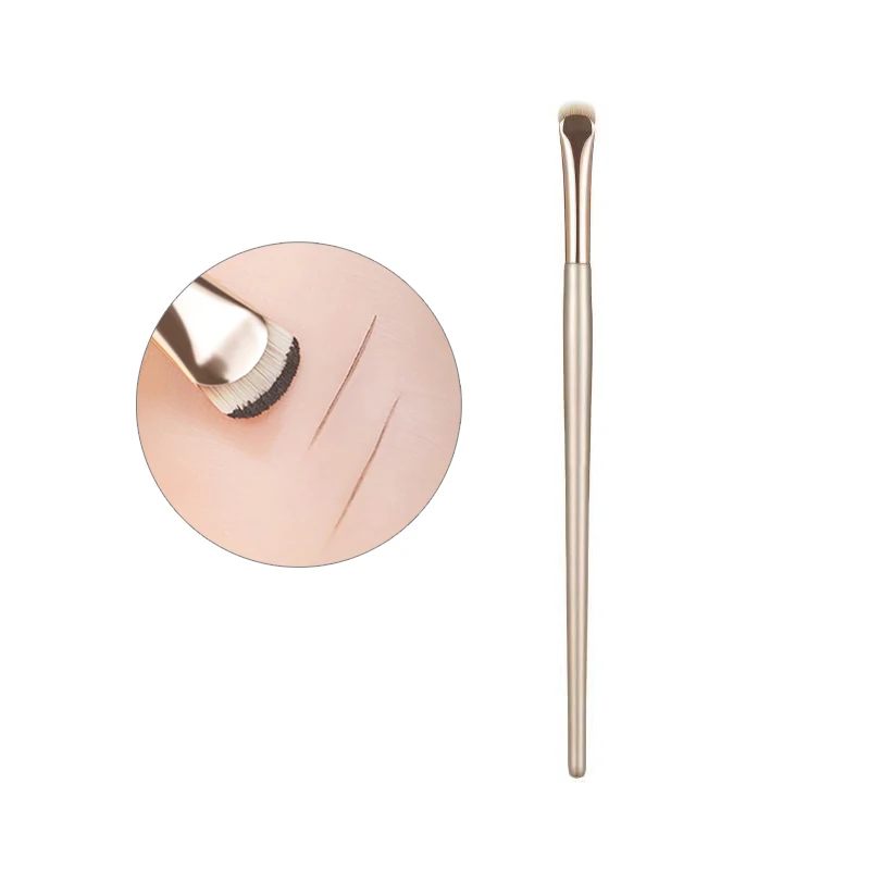 Pincel delineador de ojos con hoja mejorada, pincel plano para cejas de ángulo fino ultrafino debajo de los ojos, pincel de maquillaje, pinceles para detalles precisos: Borgoña