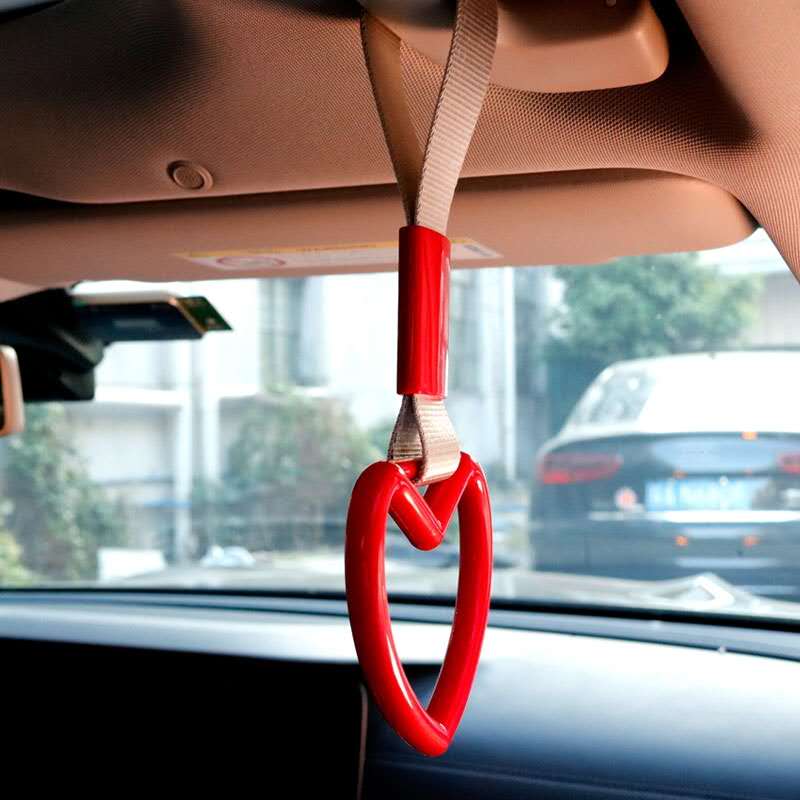 Ring handtag rem charm rund hjärta ring tunnelbana buss handtag rem charm drift leksak 1 st