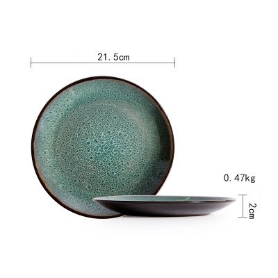 ANTOWALL Europese keramische servies malachietgroen disc Westerse steak pasta schotel thuis ontbijt fruit salade porselein: 8.5inch plate