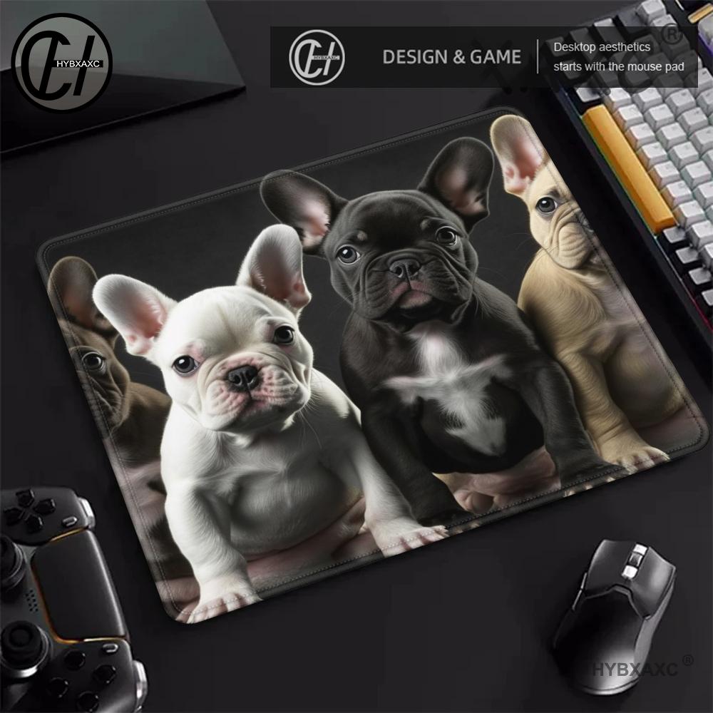 Duurzame muismatten voor mannen en vrouwen Franse Bulldog-hondmuismat Gamingtafelpad Antisliprubber 18 * 22 cm: S / COFFEE