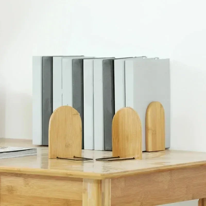 Handige houten ijzeren boekensteunplank Desktop boekensteunhouder Benodigdheden Accessoire Briefpapier Boekensteunen voor tijdschrift Eenvoudige stijl