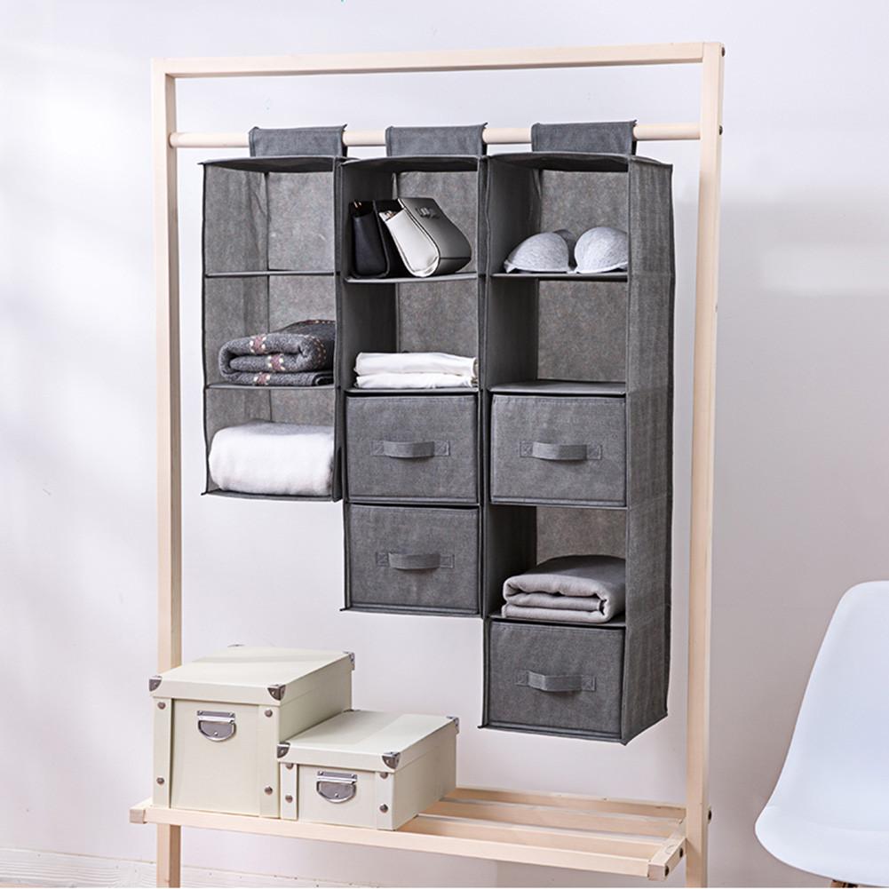 Clothes Storage Bag Interlayer Drawer Type Wardrobe Hanging Storage Bag Organizer Debris Storage Box Hanger #BW
