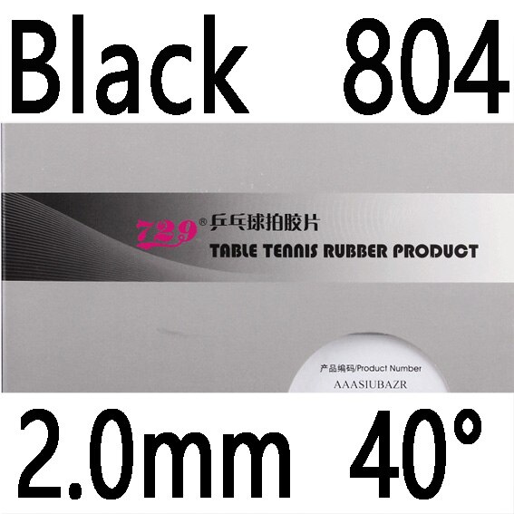 729 Provincial Xinzhuan series 755 799 802-40 804 837 Table Tennis Rubber with Sponge: Black 804 2.0 40