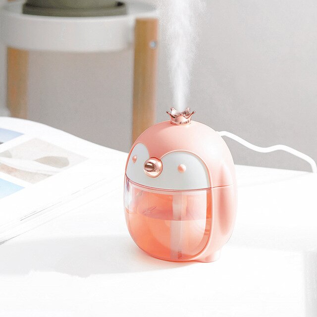 300ML Nette Haustier Pinguin Ultraschall-luftbefeuchter Tragbare USB Aroma Ätherisches Öl Diffusor mit Farbe Nacht Lampe für Heimat