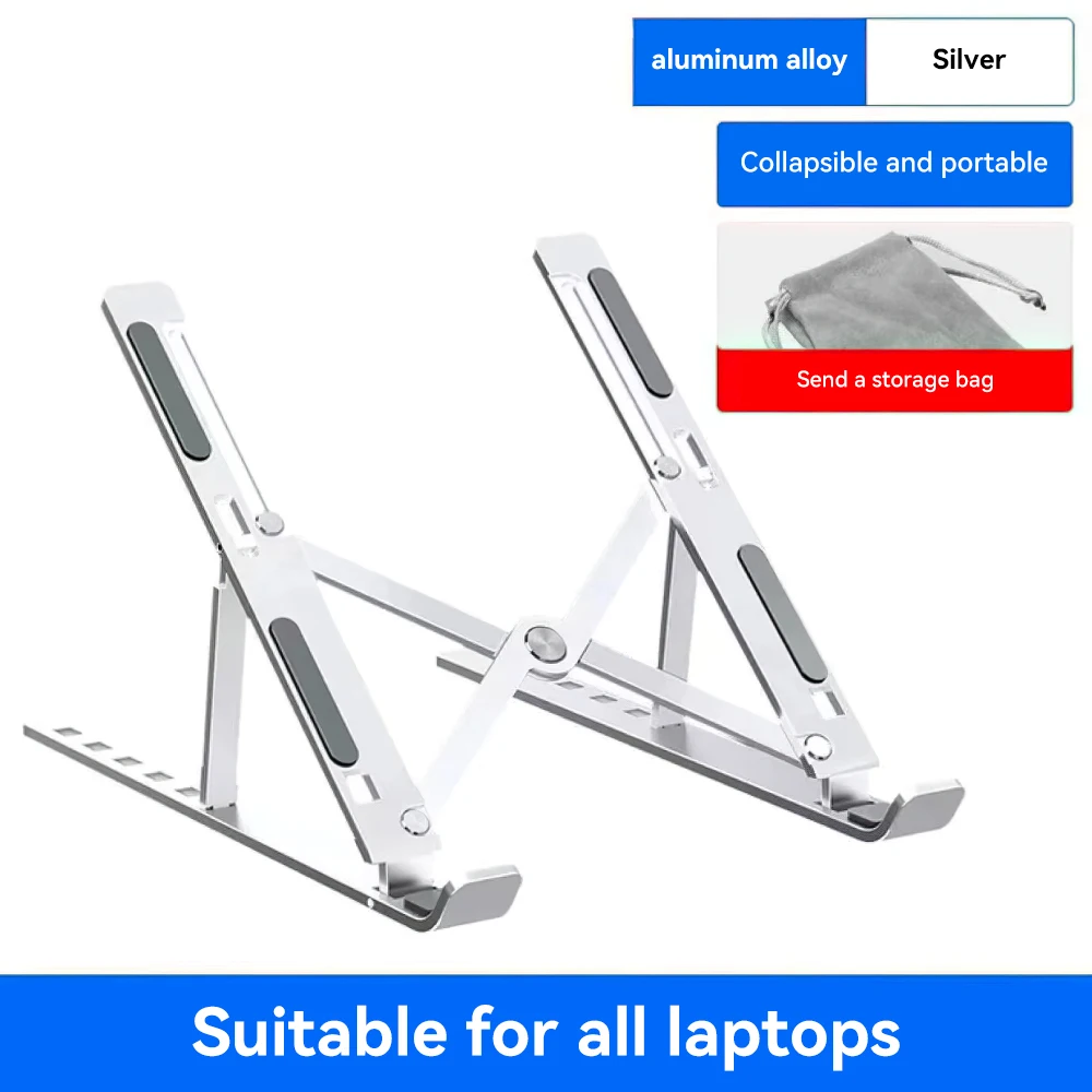 Draagbare laptopstandaard Aluminium notebookondersteuning Computerbeugel Macbook Air Pro-houder Accessoires Opvouwbare laptopbasis voor pc: green