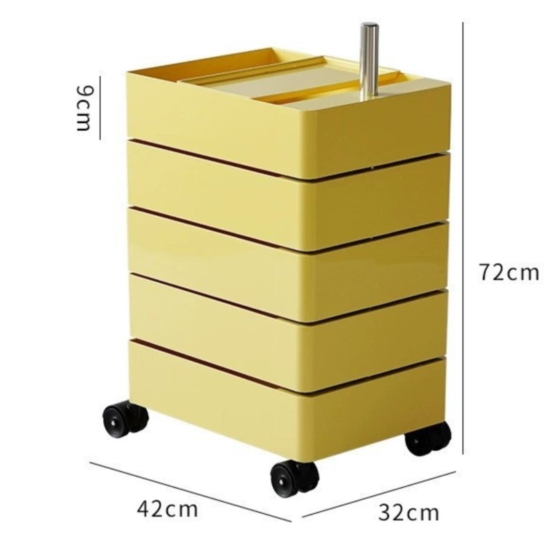 Rotating Storage Cabinet Movable Bedside Table Ins Side Cabinet Minimalist Nordic Storage Cabinet Cosmetic Storage Cabinet: Green & Orange