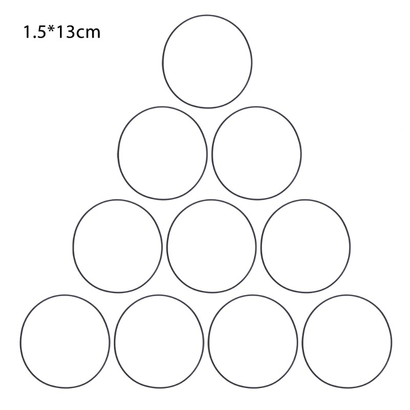 Cintas cuadradas de goma para DVD, cinta grabadora, tocadiscos, correa de 1,5mm, 10 piezas