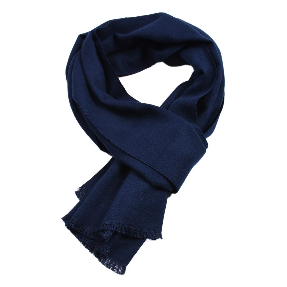 SHOWERSMILE-bufanda de invierno para hombre, bufanda de Cachemira sólida con borlas, color caqui, negro, rojo, gris, azul marino, 30cm x 180cm: navy