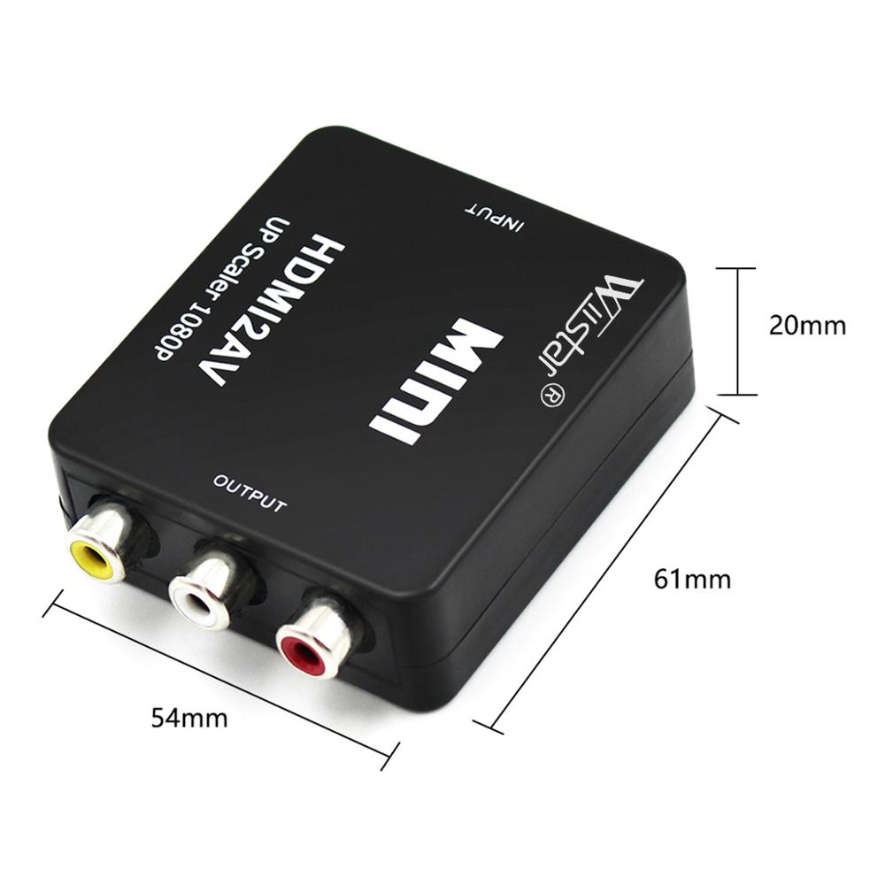 1080P Mini HDMI to RCA AV Composite Adapter Converter for PC HDTV Converter