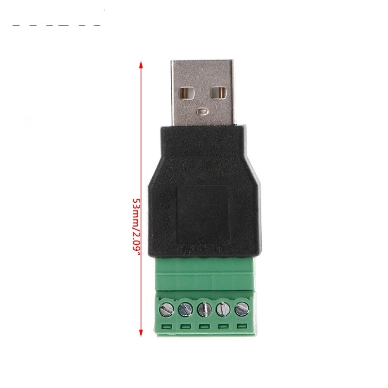 Connecteur USB femelle vers vis, prise USB 2.0 femelle vers terminal à vis avec bouclier, 1 pièces