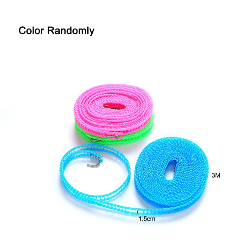 Outdoor Clothes Line Travel Portable Clotheslines Clothes Drying Rope Laundry Windproof Non-slip Washing Clothes Line: 3M