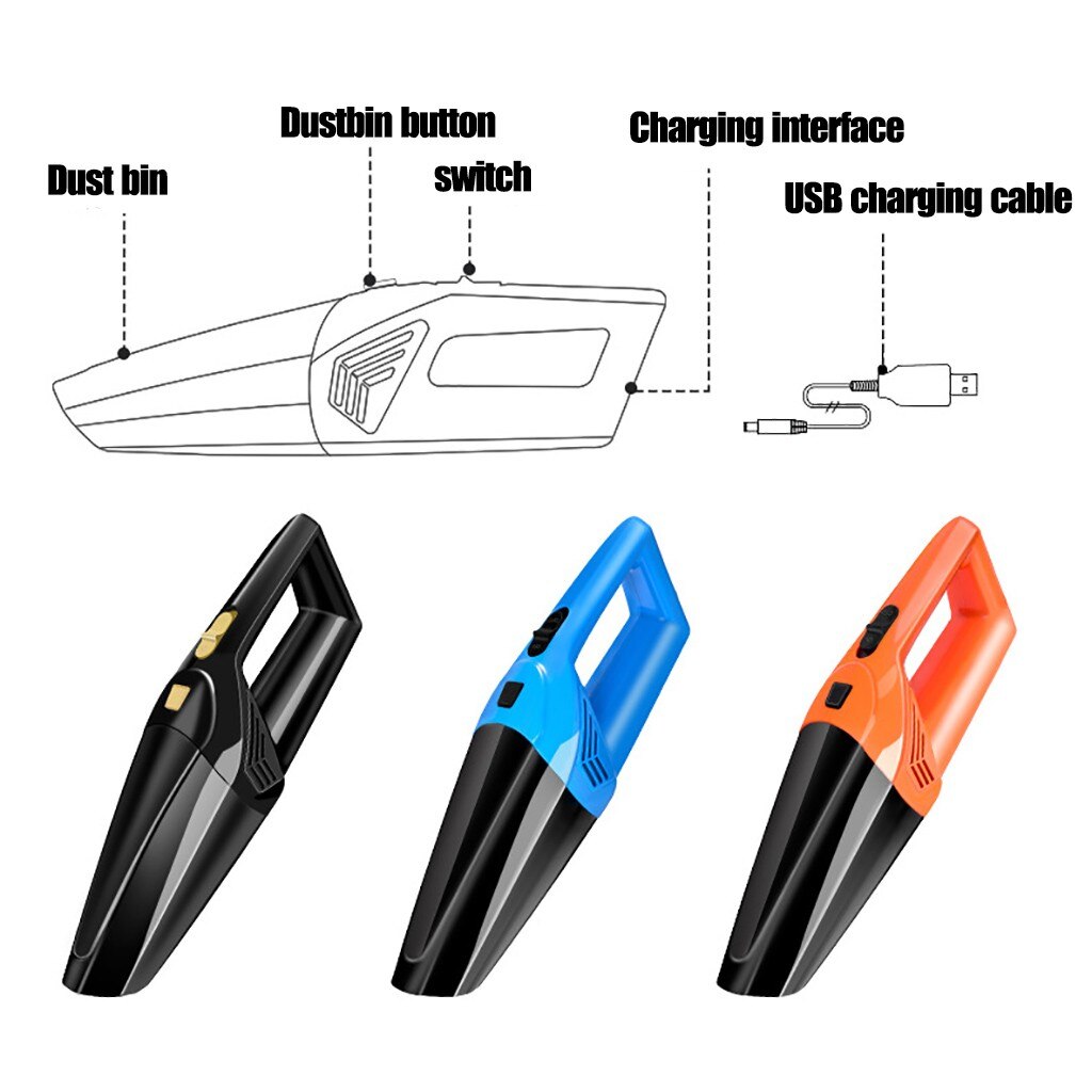 Handheld Draadloze Stofzuiger Auto Stofzuiger Droog En Nat Stofzuiger Handheld Oplaadbare Auto Stofzuiger