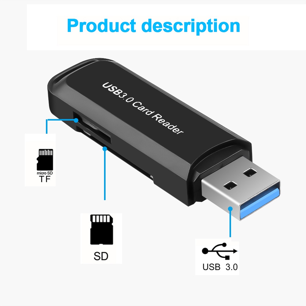 KEBIDU Multi Smart Geheugenkaartlezer USB3.0 SD/Micro SD TF OTG Smart Card Adapter voor Laptop USB 3.0 kaartlezer SD Kaartlezer