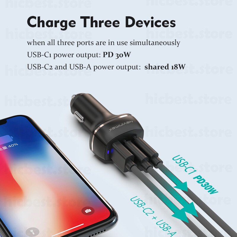 Cargador rápido de teléfono para coche, cargador de 48W PPS PD para Samsung S20 Note 20 Ultra Note10 QC 4,0 USB tipo C, para iPhone 12 SE 11 Macbook