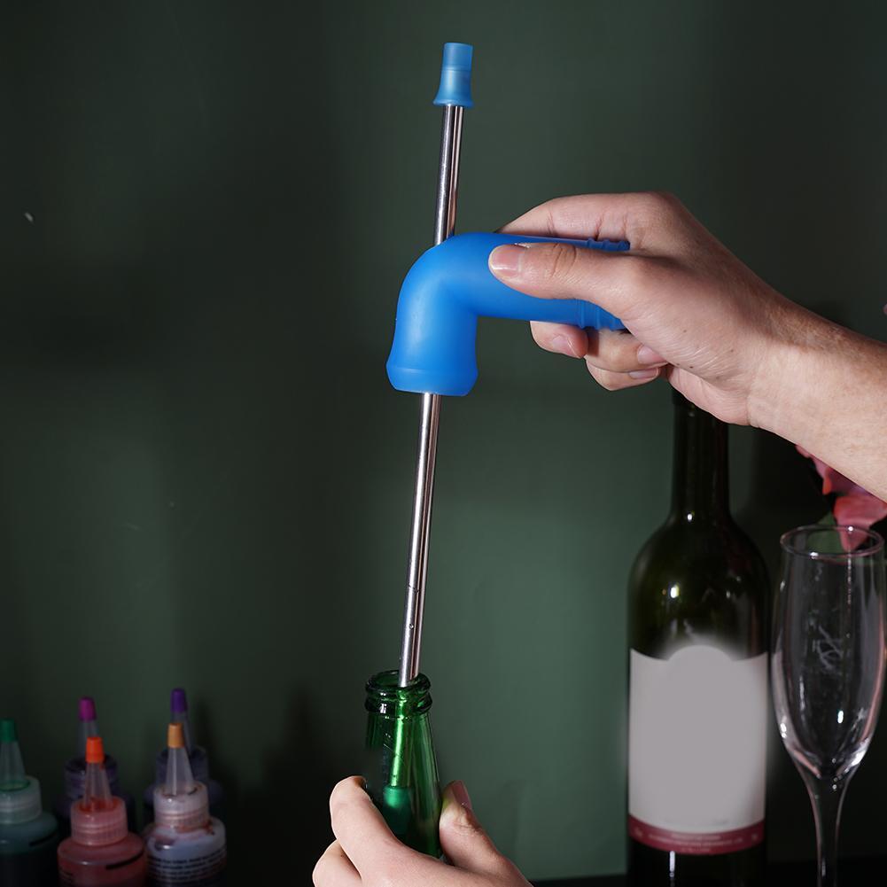 Öl snorkel halm öl bong tratt slammer festivaler party bar dricksverktyg dubbel öl snorkel dispenser