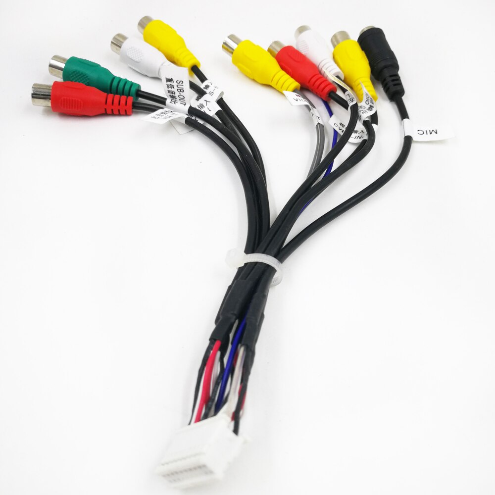 Biurlink android radio stereo rca ulostulo johdin aux-in subwoofer mikrofoni sovitin 20 pin yleiskaapeli  px6: Vain rca-kaapeli