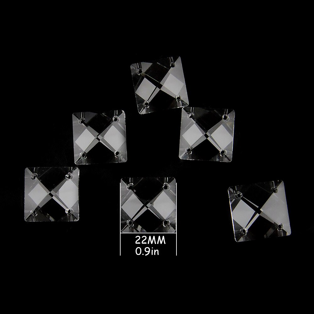 40pcs 22mm X 22mm 4 Holes Square Crystal Beads Pri... – Vicedeal