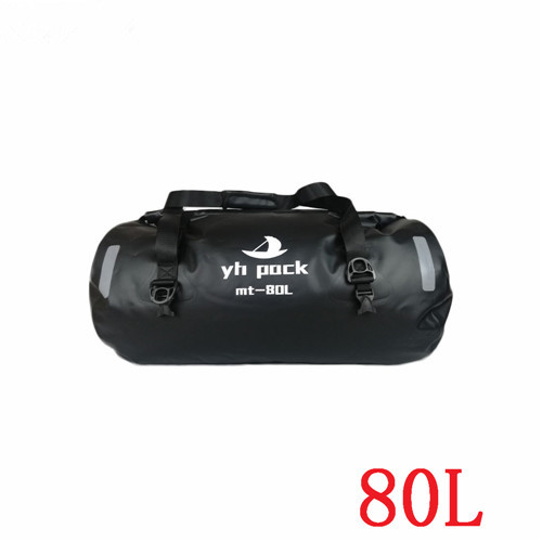 Motorcycle Travel Dry Bag Waterproof duffle Bag 40L/66L/80L /90L/Motorbike Moto Luggage Motorcycle Rear Seat Tail Bag: Black-80L
