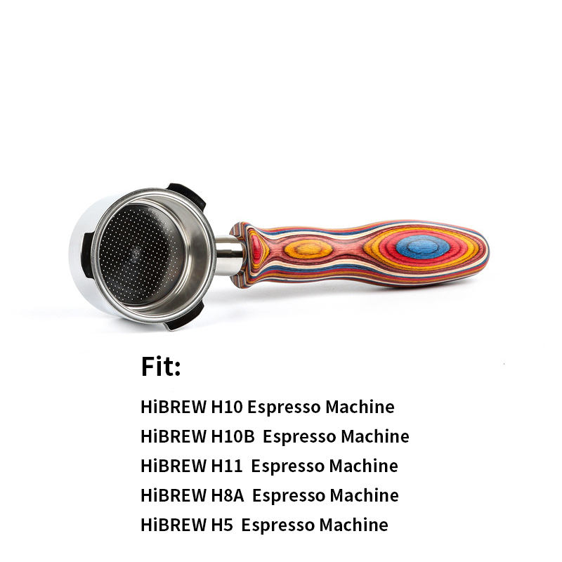 51mm 3 ears Bottomless Coffee Portafilter for HiBREW H10/H10B/H11/H8A/H5 Espresso Machine Stainless Steel Coffee Filter: Dark Grey