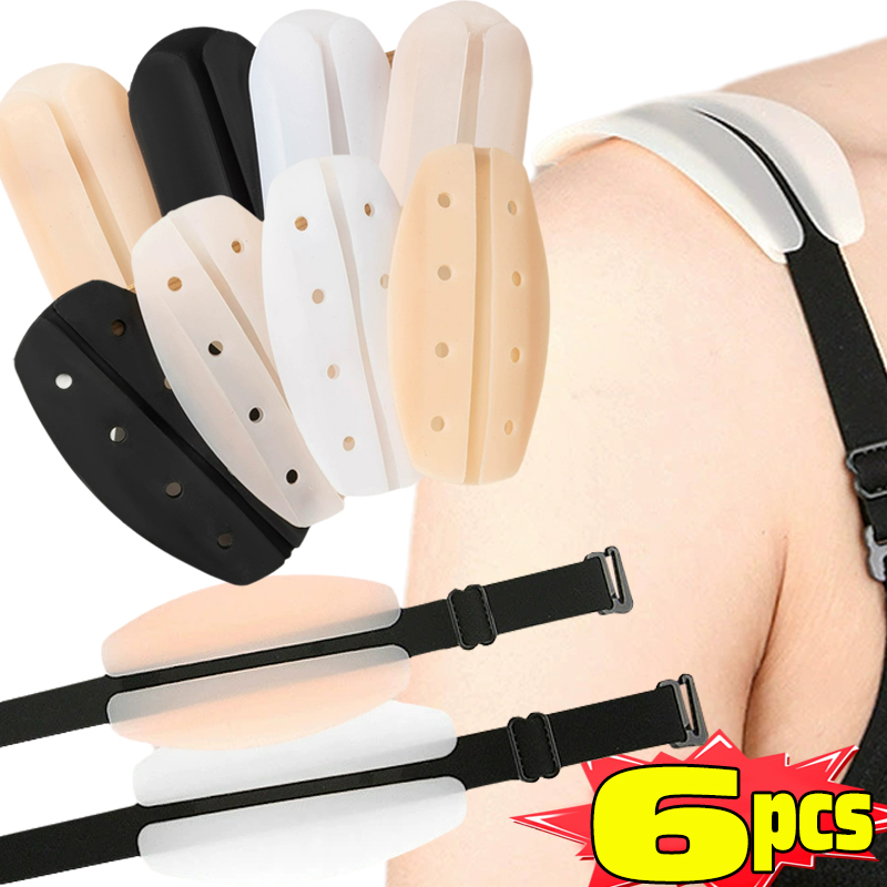 2/6 stücke Silikon nicht Unterhose Schulter Gurt Pads Weibliche Weiche Bh-träger Kissen Halfter Linderung Schmerzen Bh Schulter Pads für Frau