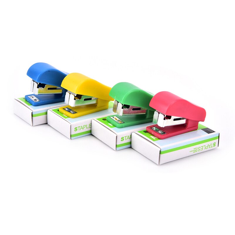 Kantoor Student School Thuis Mini Cartoon Papieren Document Nietmachine Met Nietjes Set
