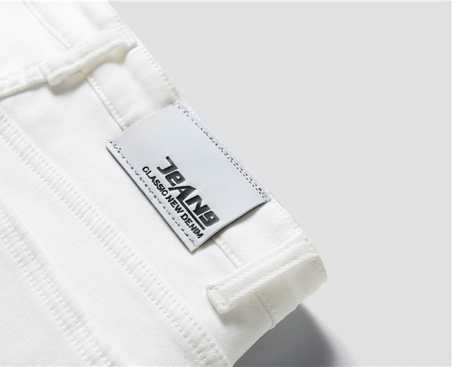 Herre stretch jeans hvide denim bukser til mænd vinter fleece retro bukser afslappet herre jeans størrelse 27-36