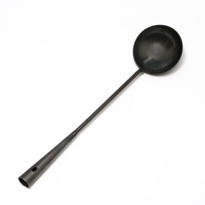 leie jern ikke belegg ikke-pinne wok hånd smi jern panne kinesisk stil jern potten gass komfyr 36cm trehåndtak: spade a