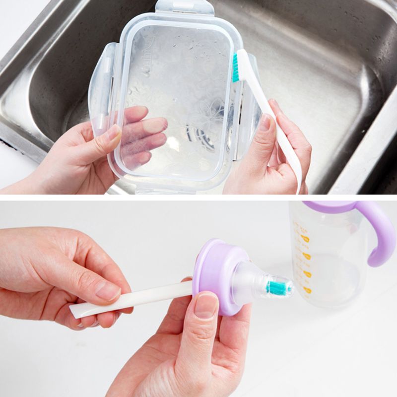 2 Stks/set Reinigen Smalle Borstel Lange Handvat Draagbare Kloof Kleding Baby Melk Fles Kloof Schoonmaken Borstels Huishoudelijke Keuken Gereedschap