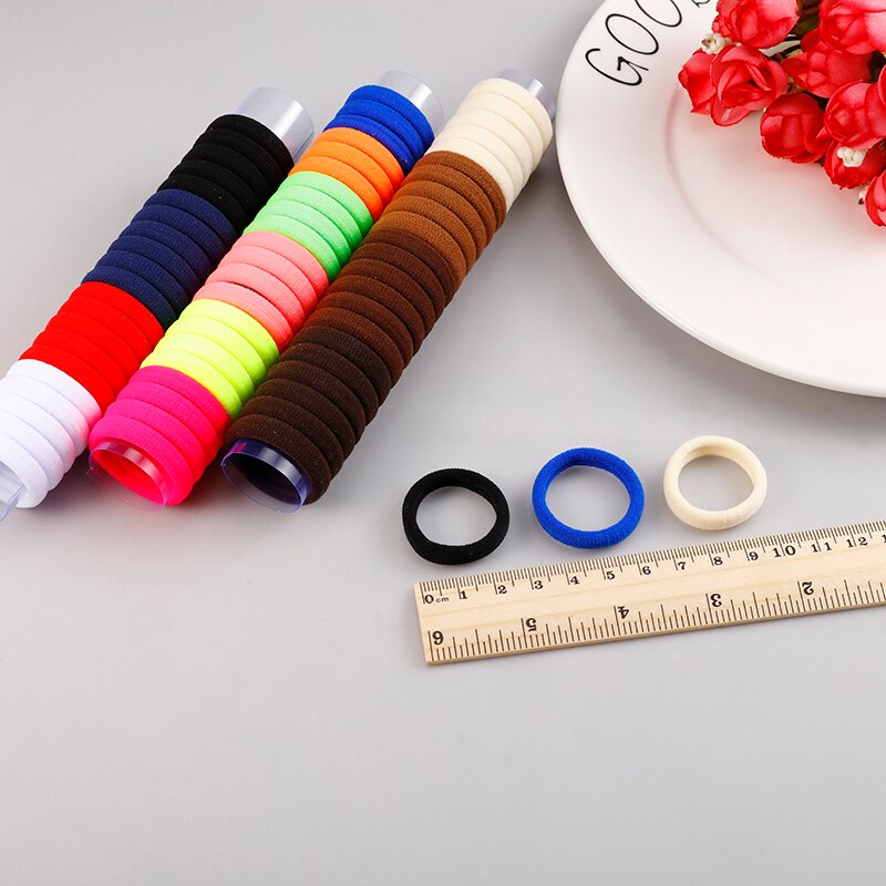66 st/lot 3cm färgglada nylonringar flickor knasiga hårband haar håraccessoarer barn gummiband elastiska pannband
