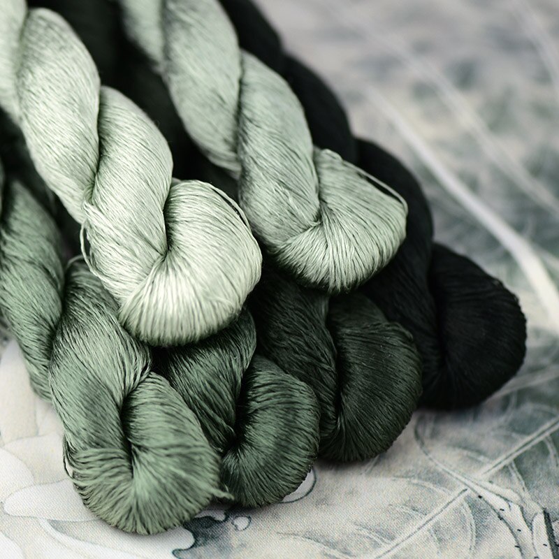 Jedwabne nici robić haftowania/100% nici jedwabne/rękojeść ręczny haftować ściegiem krzyżykowym/kolor zielonego mchu/6 czyste kolory: 6 zabarwienie