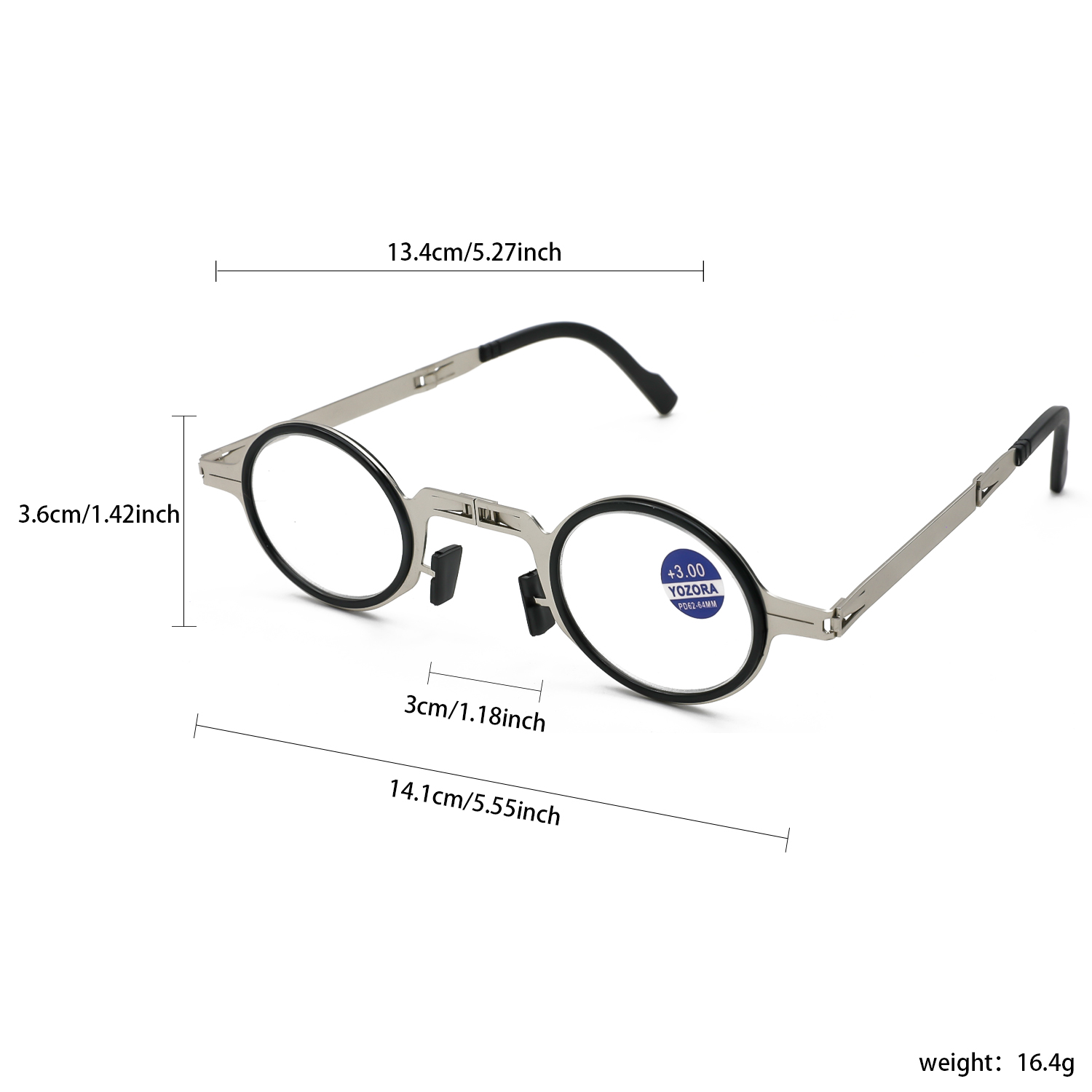 Draagbare anti-blauw licht opvouwbare leesbril met etui Lichtgewicht Comfortabele pasvorm Ideaal voor senioren Lezen en dagelijks gebruik