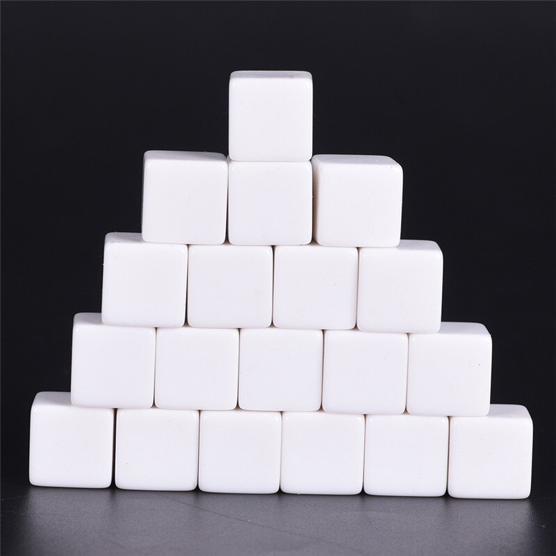 10PCS/Lot Other Game Accessories White 16mm Gaming Dice Standard Six Sided Square Corner Die For Birthday Parties