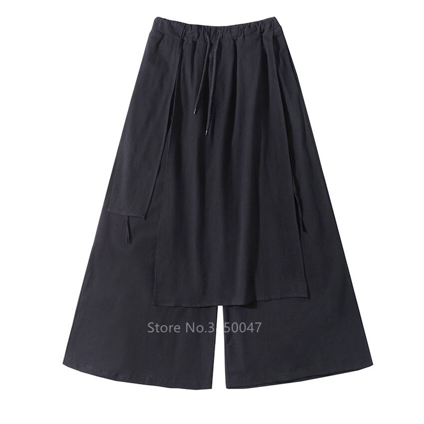 Pantalon Kimono noir gothique japonais pour femmes et hommes, Yukata, Haori samouraï, Costumes Cosplay, vêtements traditionnels, Streetwear