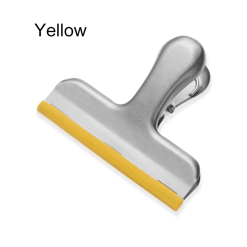 Roestvrij Staal Voedsel Opslag Clip Chip Zakken Tang Met Siliconen Strakke Seal Bag Clips Breed Duurzaam Keuken Accessoires 8Cm: Geel