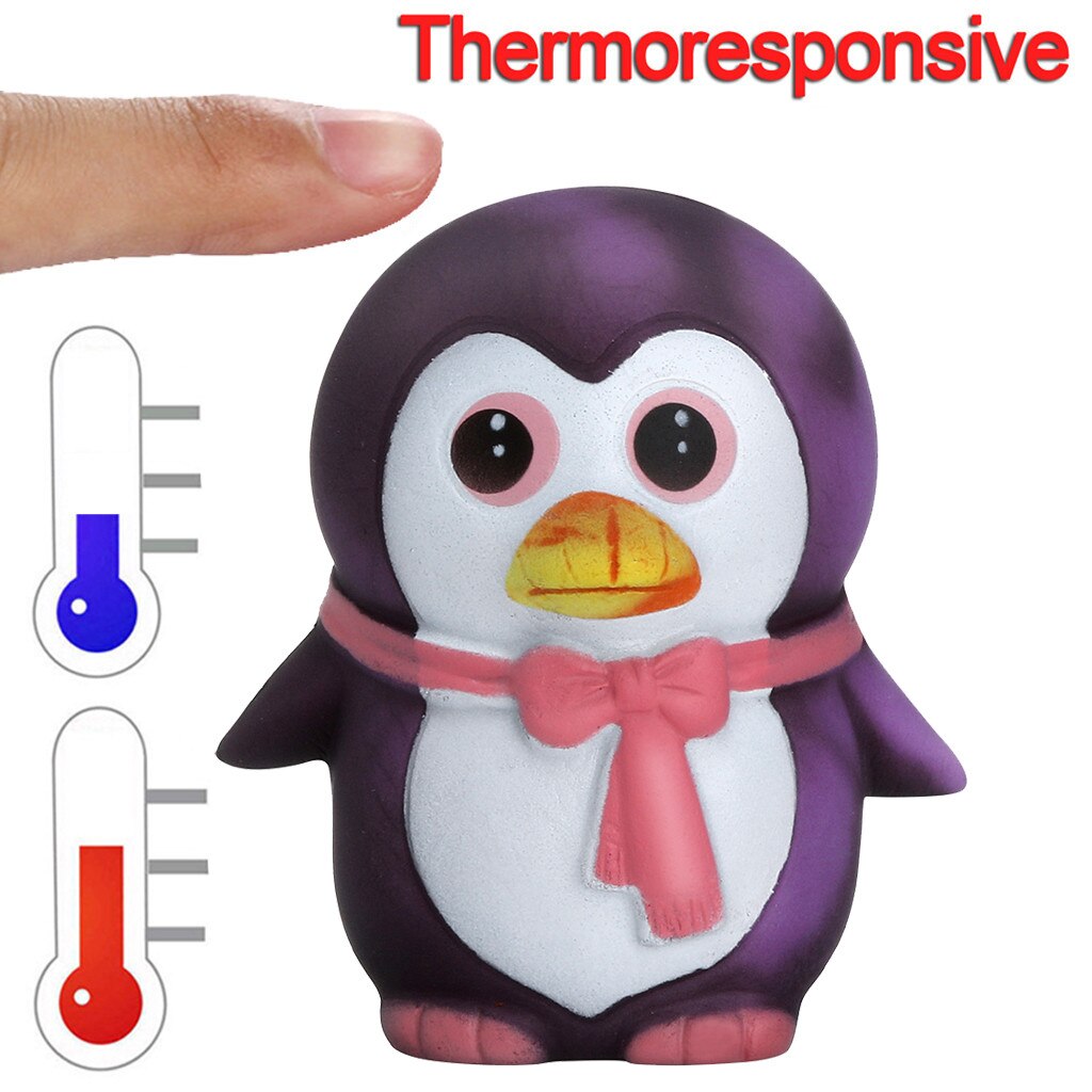 Thermal Heat Induction Temperature Color Change Squishies Penguin jumbo cute Slow Rising Kawaii Squish Toy for Kids Squeeze toy: Default Title