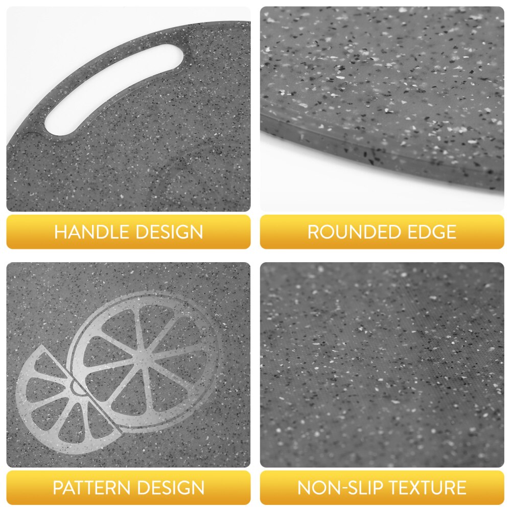 1Pc Imitation Marble Chopping Block Plastic Cutting Board Round Rectangle Hangable Fruit Vegetable Chopping Board