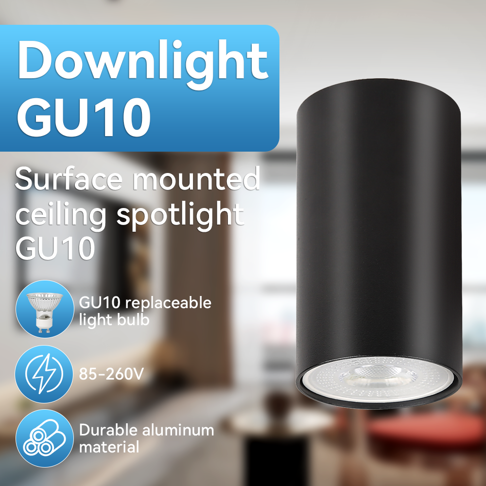Spot led-lys  gu10 utenpåliggende armatur taklampe interiør soverom stue downlight led butikk hjem led spotlights