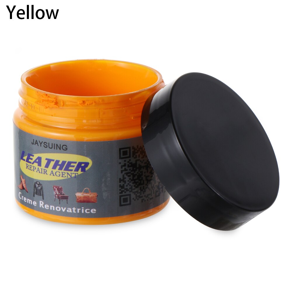 Leather Repair Cream Dye Colour Restorer Color Paste For Car Seat Sofa Car Faded Worn Repair Refurbish Tools Scratch Cracks: Yellow